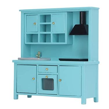 Imagem de Cryfokt Conjunto de Cozinha para Casa de Bonecas Em Miniatura Mini Brinquedo de Mobília Requintado para Crianças, Armário de Cozinha Educacional para Casa de Bonecas de Bétula para Sala de Estar e