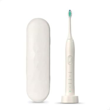 Imagem de Escova de Dentes Elétrica 5 Modos de Limpeza Resistente à Respingos de Água(Branco)