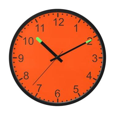 Imagem de ODAWA Relógios de parede digitais vermelhos laranja Veja relógios de parede diurnos ou noturnos para casa ou escritório, 30,5 cm