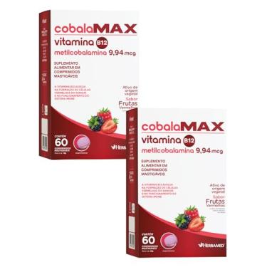 Imagem de Kit 2x Vitamina B12 Cobalamax Herbamed Metilcobalamina Mastigável C/60 Comp