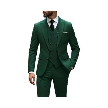 Imagem de Terno Slim Fit De 3 Peças Para Casamento Masculino: Jaqueta, Colete E 
