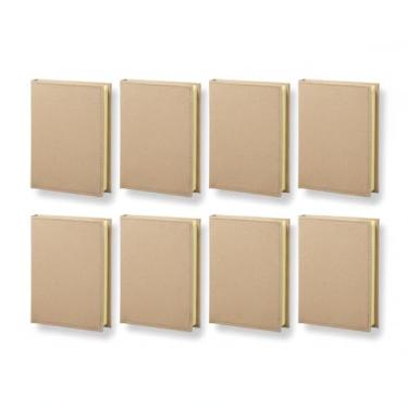 Imagem de Caderno Executivo Mini com Capa Dura, 50 Folhas sem Pauta, Sticky Notes Inclusos, 10,5 x 8 x 1,2 cm, Cores Sortidas em Verde, Marrom e Bege (10, Bege)