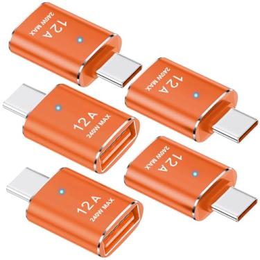 Imagem de 240W 12A USB C para adaptador USB, pacote com 2, adaptador USB A fêmea para macho tipo C para iPhone 17 Pro Max 16 15, iPad, MacBook Pro Air, Surface, Samsung Galaxy S25, XPS, notebook e mais