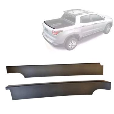 Imagem de Par Moldura Porta Da Caçamba Fiat Toro 2016 Até 2025 Preto Preto Preto