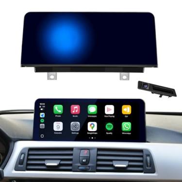 Imagem de PEMP Tela HD Linux antirreflexo azul de 26.0 cm para BMW Série 3 F30 NBT CIC sem fio e com fio CarPlay Android Auto Chamadas usando o Bluetooth OEM 2012-2017 com uma câmera reversa AHD 720P