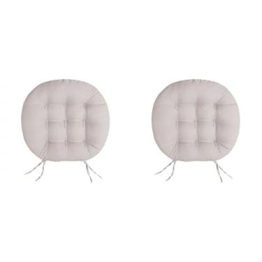 Imagem de Almofada Futon Redonda 9 Furos 40x40 cm almofada para cadeira para Cadeira Banco e Sofá com Amarração Assento Decorativo Confortável Uso Diário(Caqui)