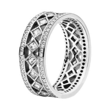 Imagem de Anel Feminino Em Prata Esterlina 925 Com Ouro Rosa E Pedra Em Forma De