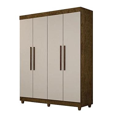 Imagem de Roupeiro Bergamo Plus 4 Portas Ipê & Off Sallêto Móveis