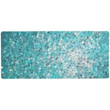 Imagem de Mouse pad brilhante azul brilhante para jogos antiderrapante, mouse pad grande, 80 x 30 cm, superfície lisa para controle de precisão