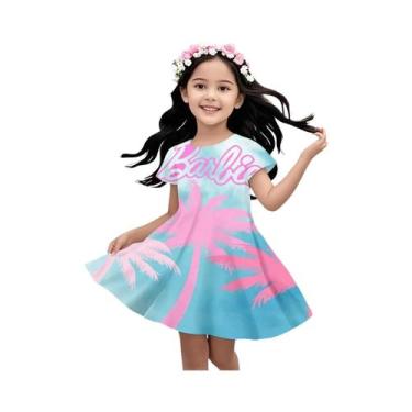Imagem de Vestido Infantil De Verão Com Estampa De Desenho Animado Barbie, Casua