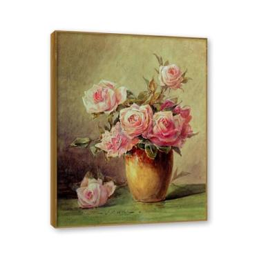 Imagem de NHLDZYH Moldura de teca. Arte de parede em tela de especiarias coloridas e colher de tempero | Decoração de cozinha vintage | Arte moderna para casa e sala de jantar. B88. 60 x 80 cm - 23,7 x 31,5 pol