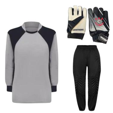 Imagem de Kit De Goleiro TRB + Luva De Goleiro Infantil Corinthians DRB Goalkeeper-Unissex