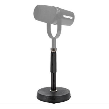 Imagem de Suporte/Pedestal Reto c/ Base Redonda p/ Microfone Condensador Podcast