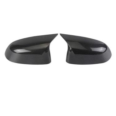 Imagem de 2 peças compatíveis com BMW X3 G01 X4 G02 X5 G05 X6 G06 X G07 2018-2021 ABS tampa retrovisor lateral da porta acessórios estilo de carro (padrão de fibra de carbono)