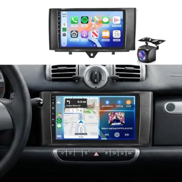 Imagem de Rádio estéreo 4 + 64 G para Mercedes Benz Smart Fortwo 2011-2015, tela sensível ao toque IPS de 9 polegadas/Android 13/Wireless CarPlay/Android Auto/DSP 32 EQ/Navegação GPS/WiFi/5.0Bluetooth/FM/RDS