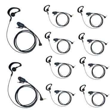 Imagem de Klykon Fone de ouvido com microfone PTT 1 pino 2,5 mm para Motorola Talkabout Walkie Talkie Rádio bidirecional MR350R MD200TPR MH230R MS350R MT350R MG160A MH230TPR G Shape, pacote com 10