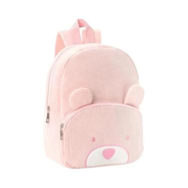 Imagem de Mochila De Corduroy Para Crianças Grande Capacidade Com Estampa De Urs