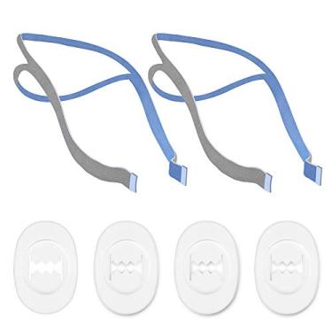 Imagem de Wiscky Capacete De Reposição Compatível Com Máscara Nasal Airfit P10, Com Alças Incluídas, 2 Alças Superelásticas E 4 Clipes De Ajuste (Pacote Com 2)