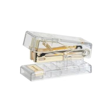 Imagem de Grampeador Mini Cristal Holic Mineral 26/6 Até 20 Folhas Elegância Transparente
