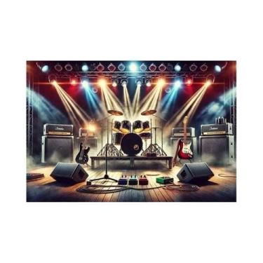 Imagem de Bandeiras De Poliéster Para Fundo De Palco De Banda De Rock Com Amplif