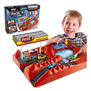 Imagem de Brinquedo Pit Stop Lava Rápido De Carrinho Auto Posto Pista - Lua De C