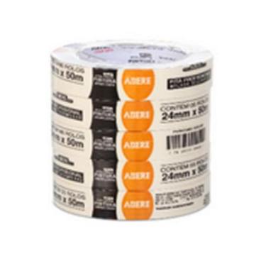 Imagem de Fita crepe para pintura imobiliária de 24mm x 50m Pacote com 5 unidade