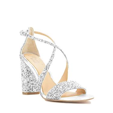Imagem de Jewel Badgley Mischka Sapato noturno Cook Metallic Glitter, Prata, 35