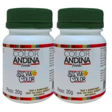 Imagem de Adoçante Stévia 20g  Color Andina  100% Natural  2 Potes