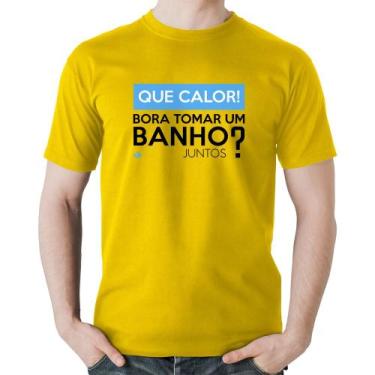Imagem de Camiseta Algodão Que calor! Bora tomar um banho juntos - Foca na Moda,