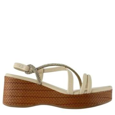 Imagem de Sandália Feminina Mississipi Anabela com Tiras Cruzadas e Detalhes Brilhantes-Feminino
