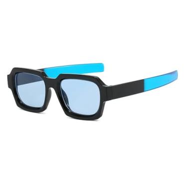 Imagem de Óculos de Sol UV400 - Armação Bicolor Estilo Punk para Homens e Mulheres, Esportes ao Ar Livre, Corrida e Ciclismo, Azul