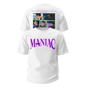 Imagem de Camiseta Algodao Skz Stray Kids Maniac Album Grupo Kpop MV, M, Branco