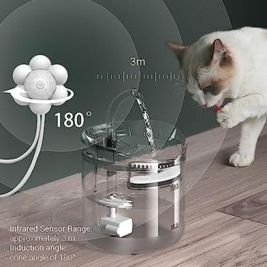 Imagem de Fonte de água para gatos CUOFYUNL, dispensador de água para cães, bebedouro automático super silencioso para animais de estimação 2L 2 modos de fluxo de água para gatos, cães e
