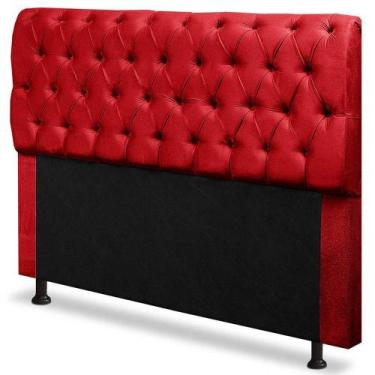 Imagem de Cabeceira Casal Queen 160cm Para Cama Box Paris Suede Animale Vermelho