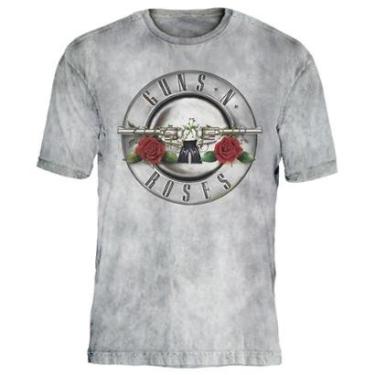 Imagem de Camiseta de Banda Guns N Roses Preto ou Cinza Estonado Estampa Oficial-Unissex