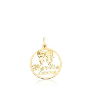 Imagem de Pingente 2 Bonecos Filhos Em Ouro 10k Sem Corrente. - MAEHLER Arte Em 