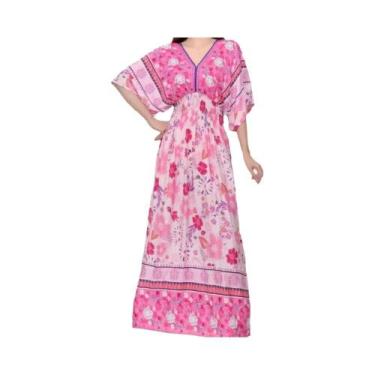 Imagem de Vestido Midi Boêmio Com Decote Em V Colorido Para Mulheres, Moda Chic 