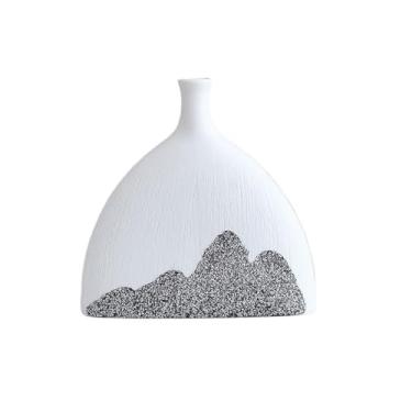 Imagem de Vasos de cerâmica ornamentos para sala de estar, entrada, arranjos de flores, recipientes podem ser colocados na sala de estudo, sala de chá, ornamentos Zen, vaso de mesa (A)