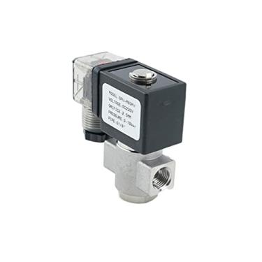 Imagem de G1/4 VX2120-08-SS-NO Válvula solenoide de aço inoxidável 304 normalmente aberta com vedação de borracha de silicone 220VAC 12VDC DN8 1 peça (Cor: com FC8mm, Tamanho: 220VAC)