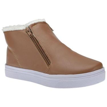 Imagem de Tênis Botinha Feminino Delicado Com Pelo Interno Forrado Leve e Confor