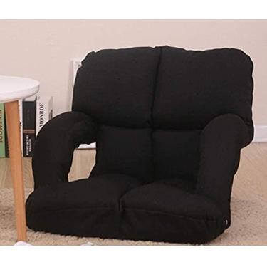 Imagem de U5GAAALPPQ9 Cadeira de sofá preguiçosa de chão com apoio de braço 6-má solicitação ajustável dobrável tatami almofadas poltronas com zíper removível lavável - C 110xw65 cm