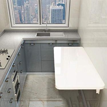Imagem de Mesa de parede multifuncional para estudo, mesa de jantar dobrável, mesas de bar flutuantes, mesa de computador suspensa, bancada de garagem, 40 a 120 cm, com acessórios (80 x 50 cm) ()