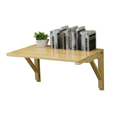Imagem de Mesa dobrável suspensa de madeira de pinho maciça, mesa de computador multifuncional, mesa de jantar de cozinha, bancada de trabalho, com acessórios, verniz, 50-140 cm opcional (120 x 60 cm) ()