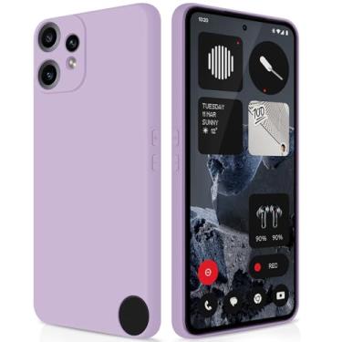 Imagem de GiiYoon Capa compatível com Nothing CMF Phone 2 Pro, capa de silicone líquido de alta qualidade, capa de telefone de proteção total, forro de microfibra macio resistente a arranhões- roxo