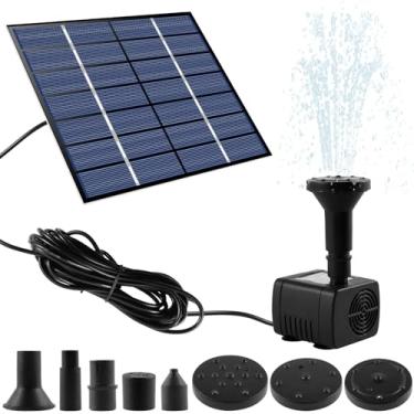 Imagem de Bomba de fonte solar, fonte de banho solar portátil para pássaros com 5 bicos, fonte de água movida a energia solar externa, bomba solar multiuso elétrica para lagoa pequena piscina aquário