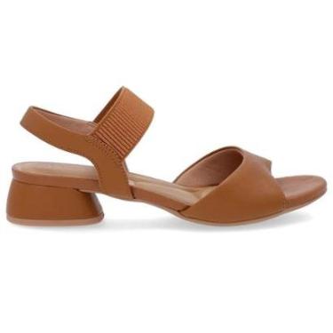 Imagem de Sandália Fem Usaflex Couro Salto Bloco AM17001003-Feminino