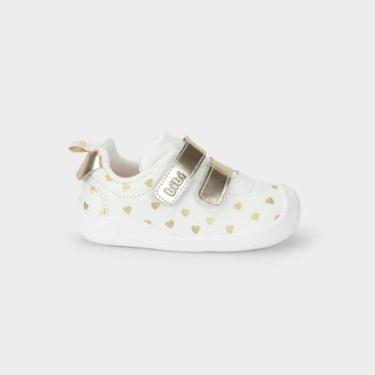 Imagem de Tênis Infantil Bibi Fisioflex 5.0 Branco com Dourado-Feminino