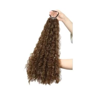 Imagem de Extensões De Rabo De Cavalo Sintético Trançado Cacheado De 18 Polegada