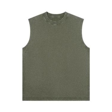 Imagem de Camiseta Regata Masculina Retrô Desgastada 230g Algodão Puro Casual So