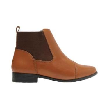 Imagem de Bota Couro Cano Curto Elástico Chelsea Arezzo-Feminino